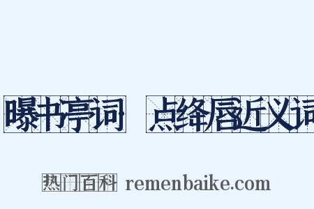 曝书亭词·点绛唇近义词是什么意思的图片